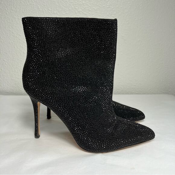 L'Agence Mariette‎ Rhinestone Strassed Ankle Boot Size 6.5 Stiletto Bootie bling - Picture 4 of 7